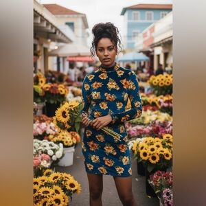 Forever 21 velvet 🌻 sunflower dress